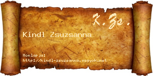 Kindl Zsuzsanna névjegykártya